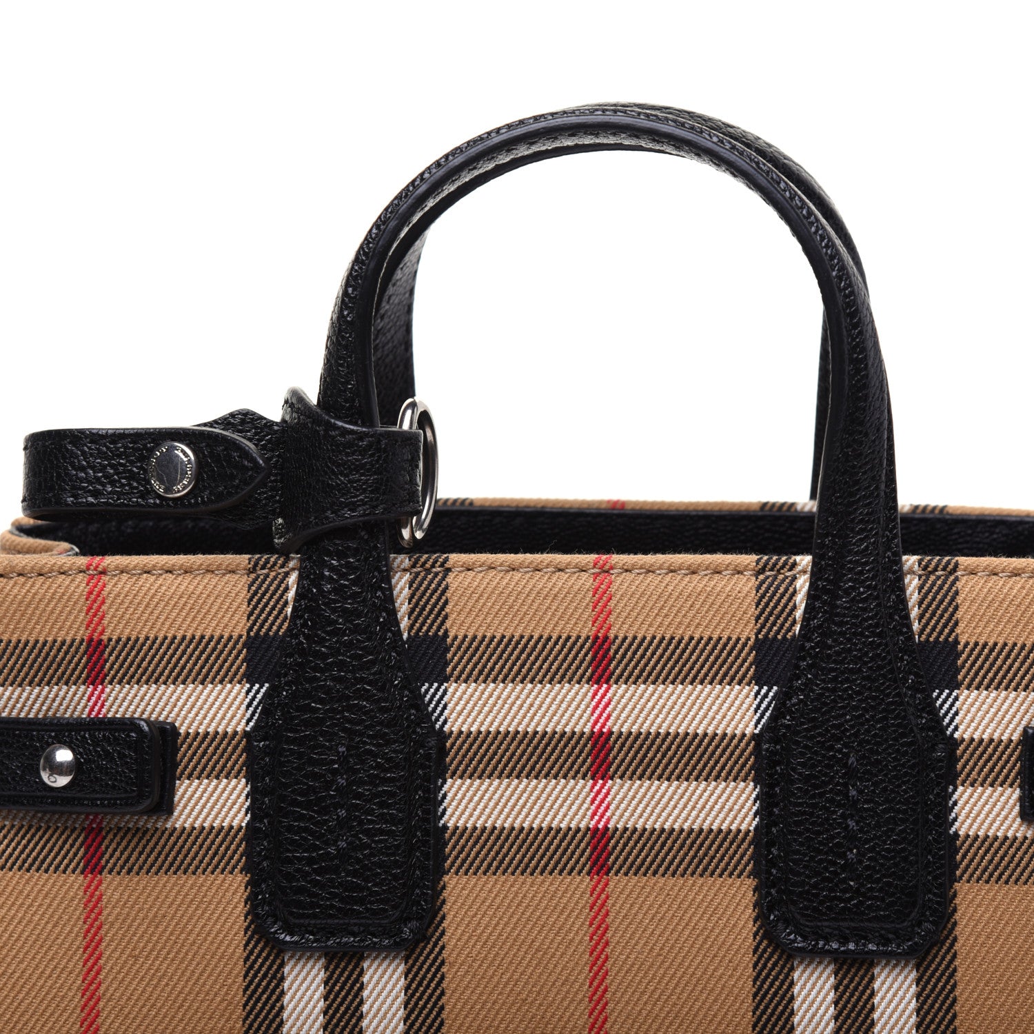 Burberry Goatskin Vintage Check Baby Banner Tote Black 12 of 17