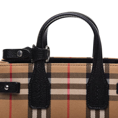 Burberry Goatskin Vintage Check Baby Banner Tote Black 12 of 17