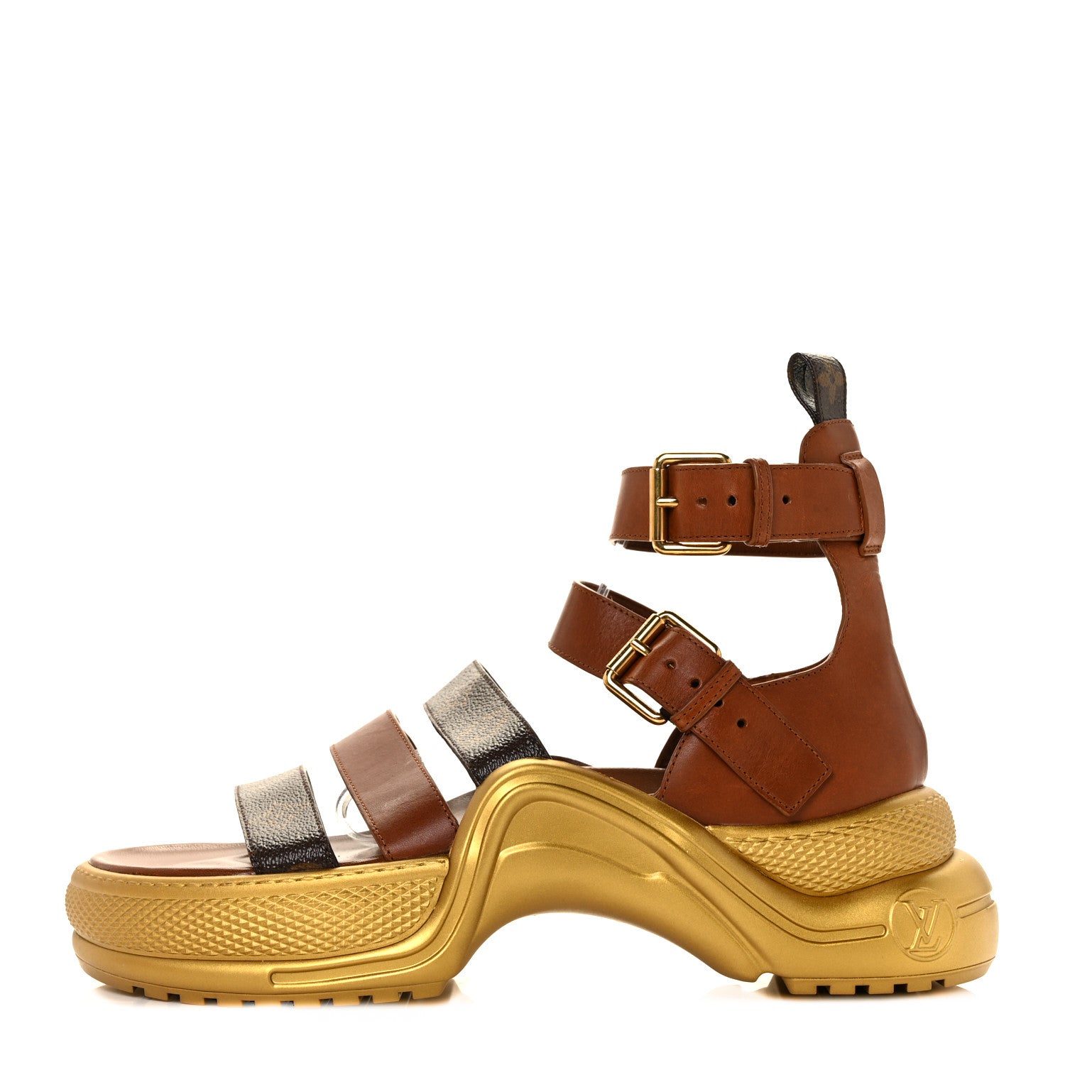 Louis Vuitton Calfskin Monogram LV Archlight Sandal 41 Gold 1 of 9