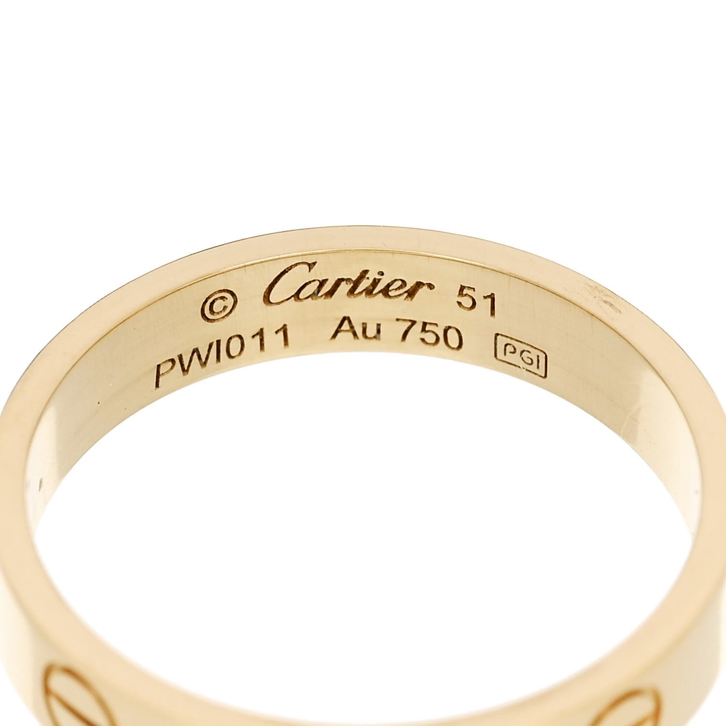 18K Yellow Gold 3.5mm LOVE Wedding Band Ring 51 5.75