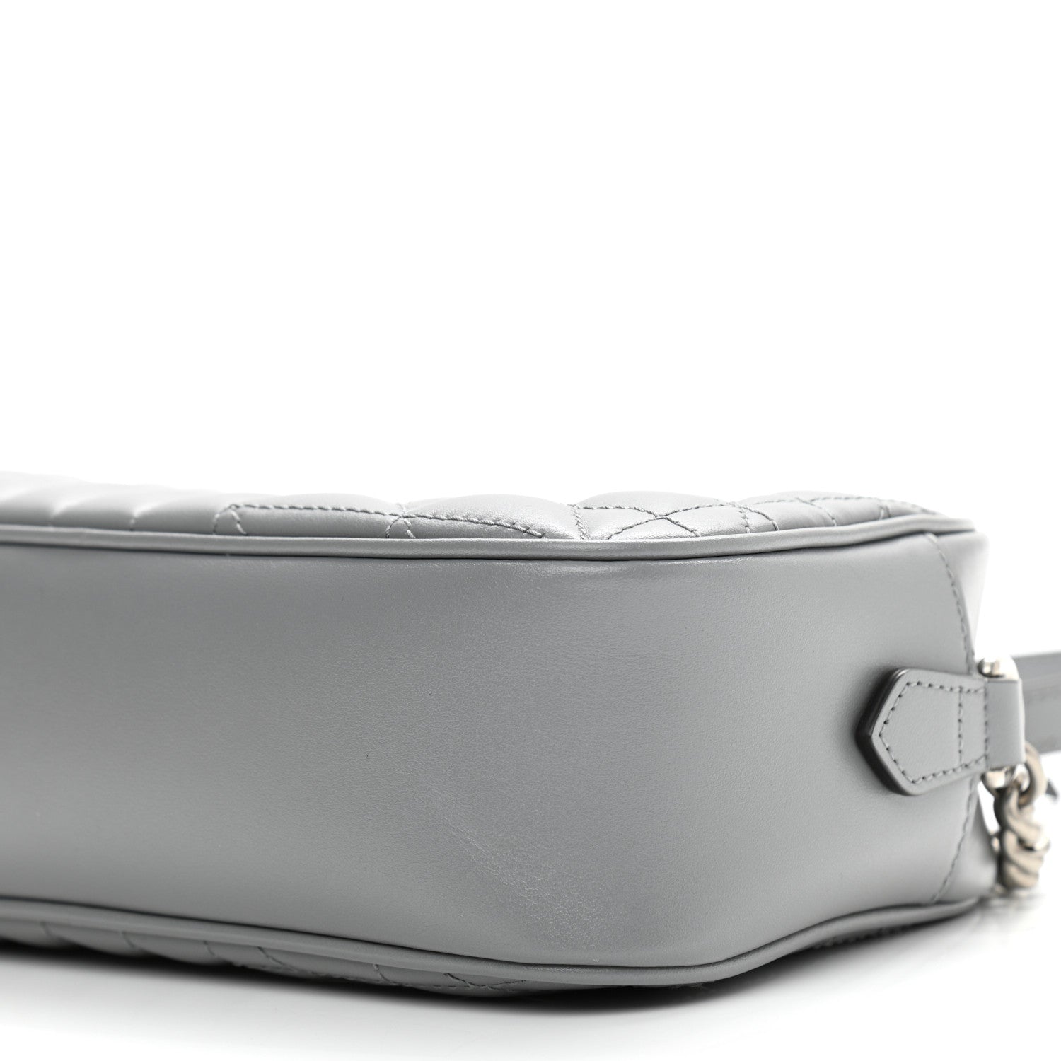 Gucci Calfskin Matelasse Aria Small GG Marmont Chain Shoulder Bag Deep Grey 11 of 13