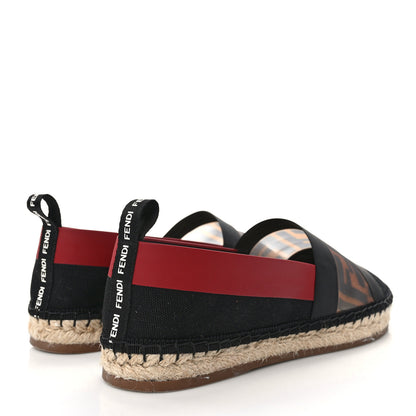 Fendi Canvas Mesh FF Colibri Espadrilles 37 Black Tobacco Moro 4 of 9