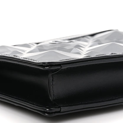 Christian Dior Calfskin Macrocannage Diamond Caro Zipped Pouch With Chain Black 9 of 11