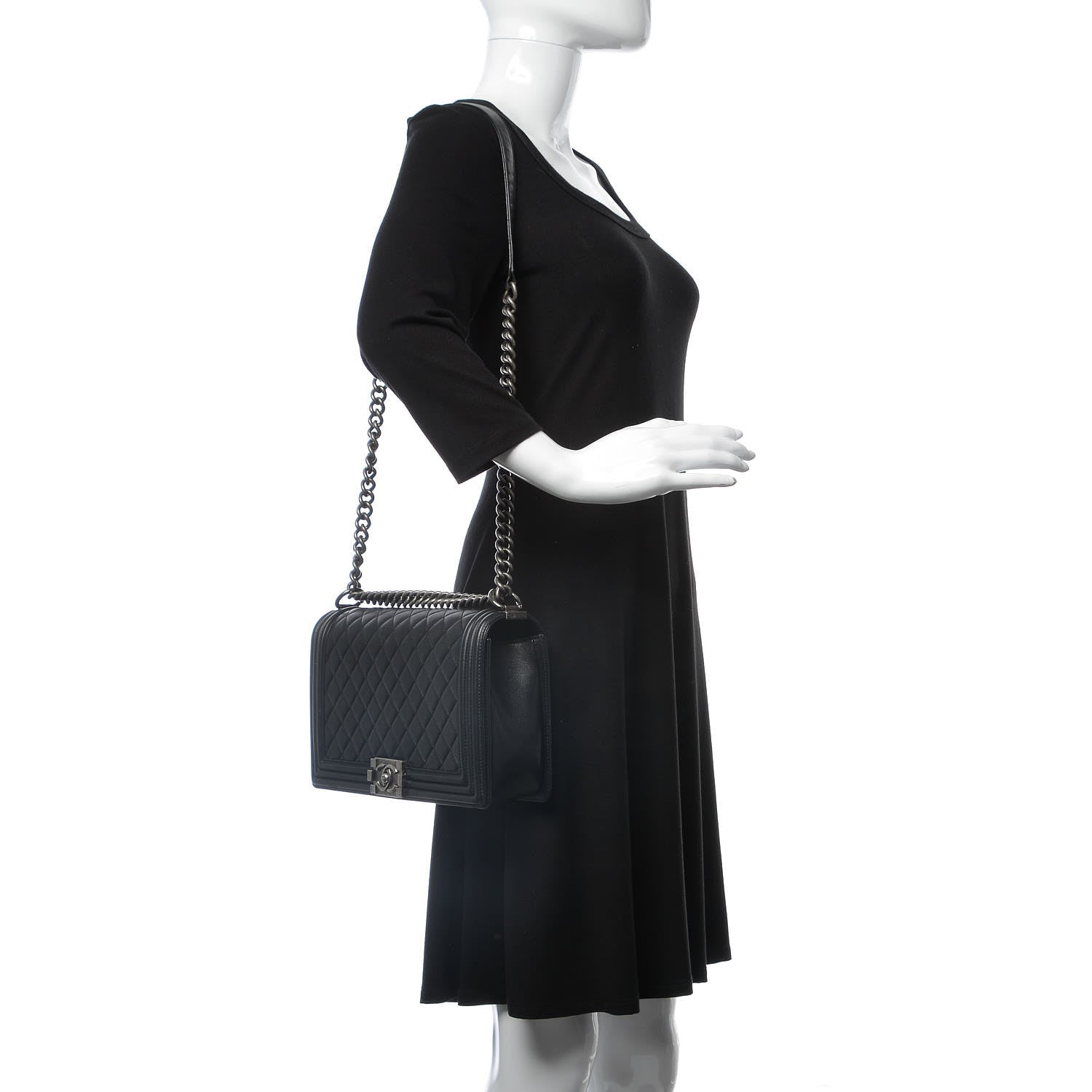 Chanel Calfskin Quilted New Medium Boy Flap Black 2 of 11