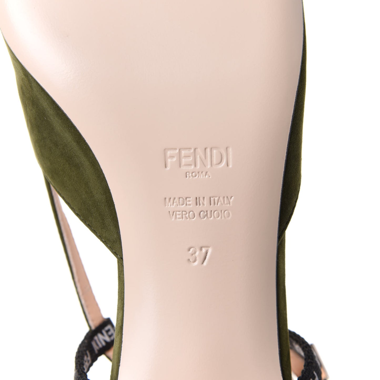 Suede FFreedom Slingback Kitten Heel Pumps 37 Khaki
