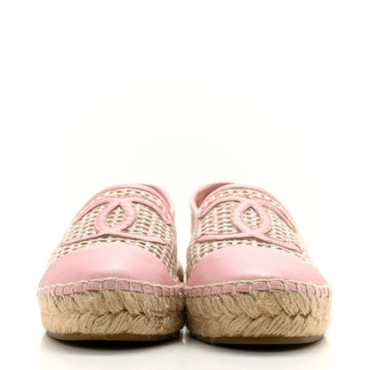 Chanel Mesh Lambskin CC Espadrilles 36 Light Pink Beige 2 of 9