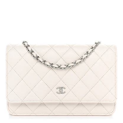 Chanel Caviar Quilted Wallet on Chain WOC White 1 of 12