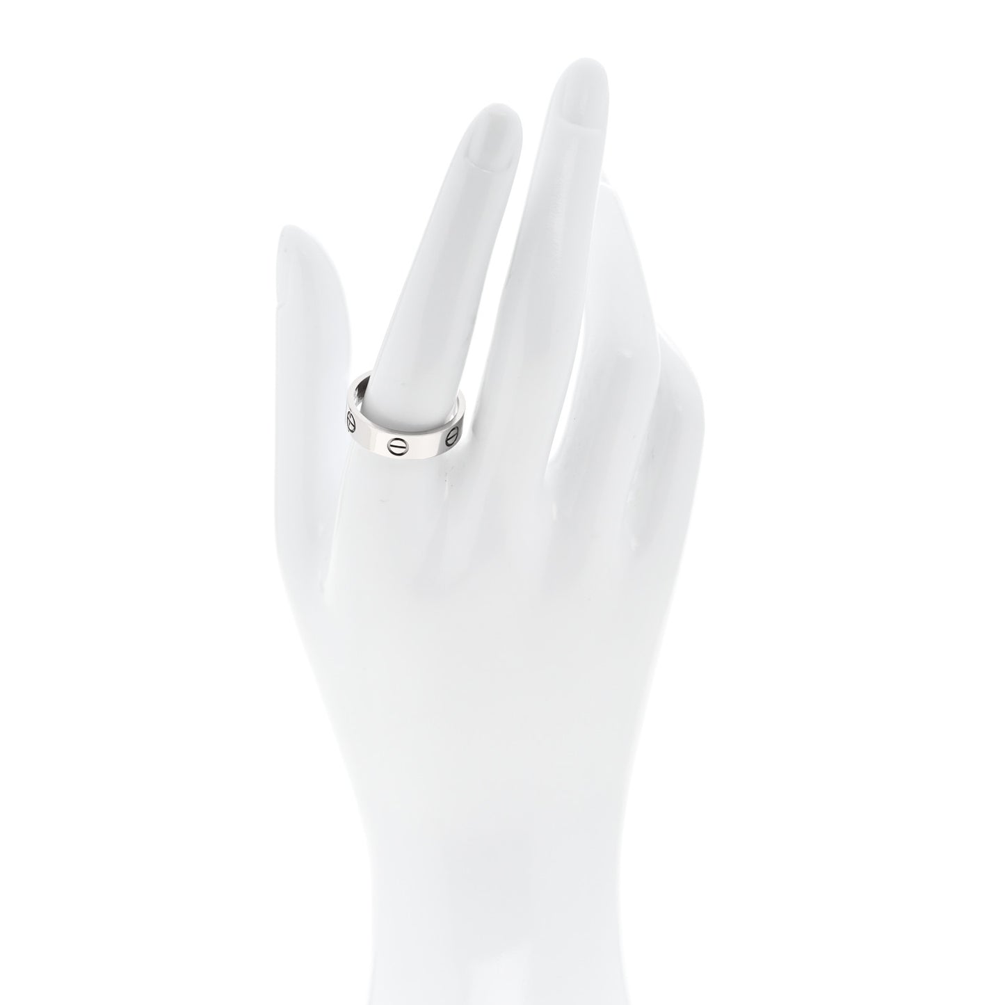 18K White Gold 5.5 LOVE Wedding Band Ring 60 9