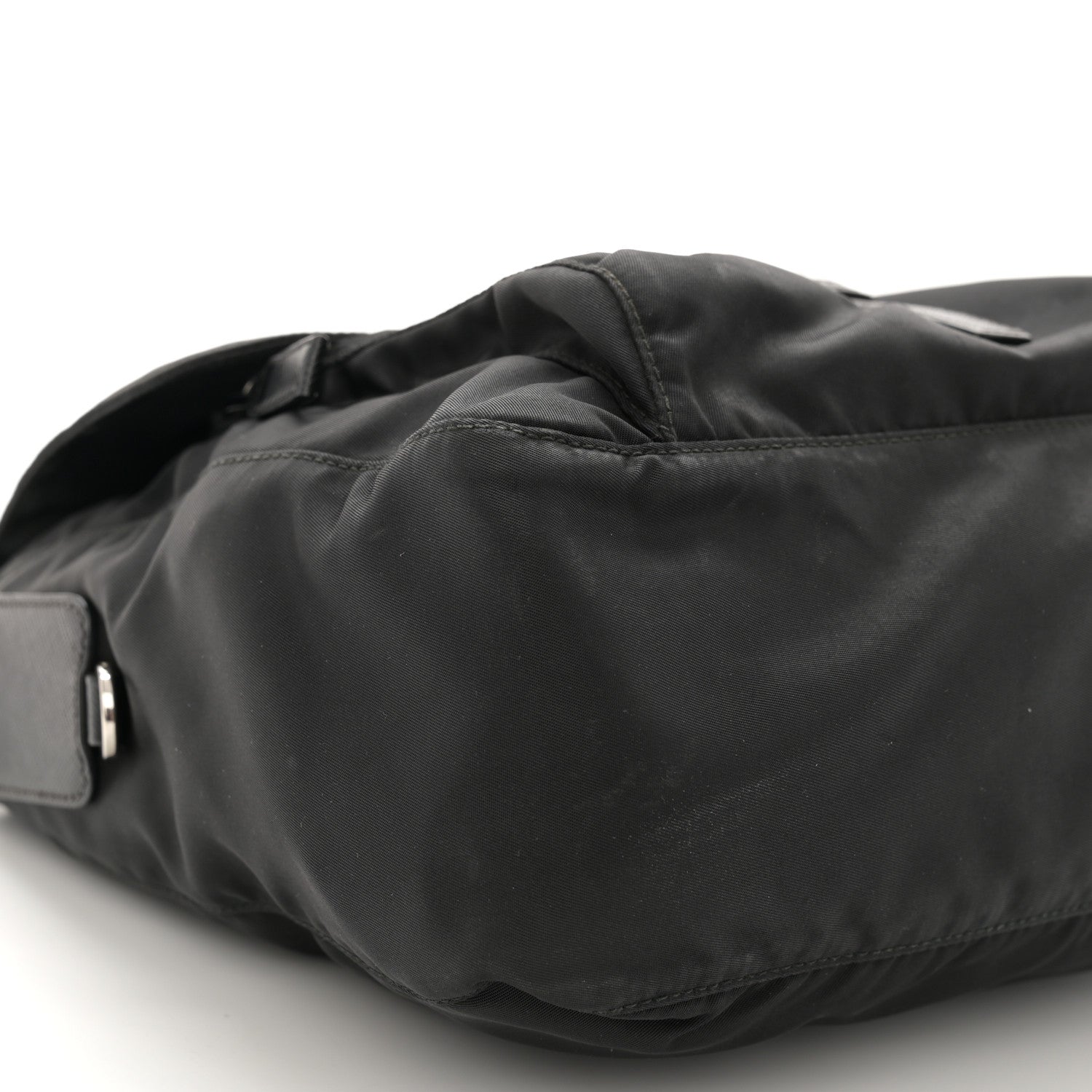 Prada Re-Nylon Vela Saffiano Pocket Single Buckle Messenger Shoulder Bag Black 10 of 13