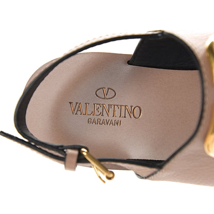 Valentino Garavani Grainy Cowhide Vlogo Slingback Flat Thong Sandals 37.5 Rose Cannelle 6 of 12