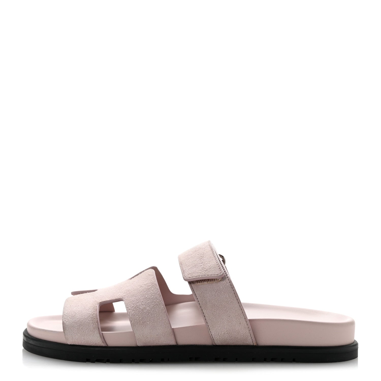 Hermes Suede Goatskin Womens Chypre Sandals 38.5 Rose Porcelaine 1 of 9