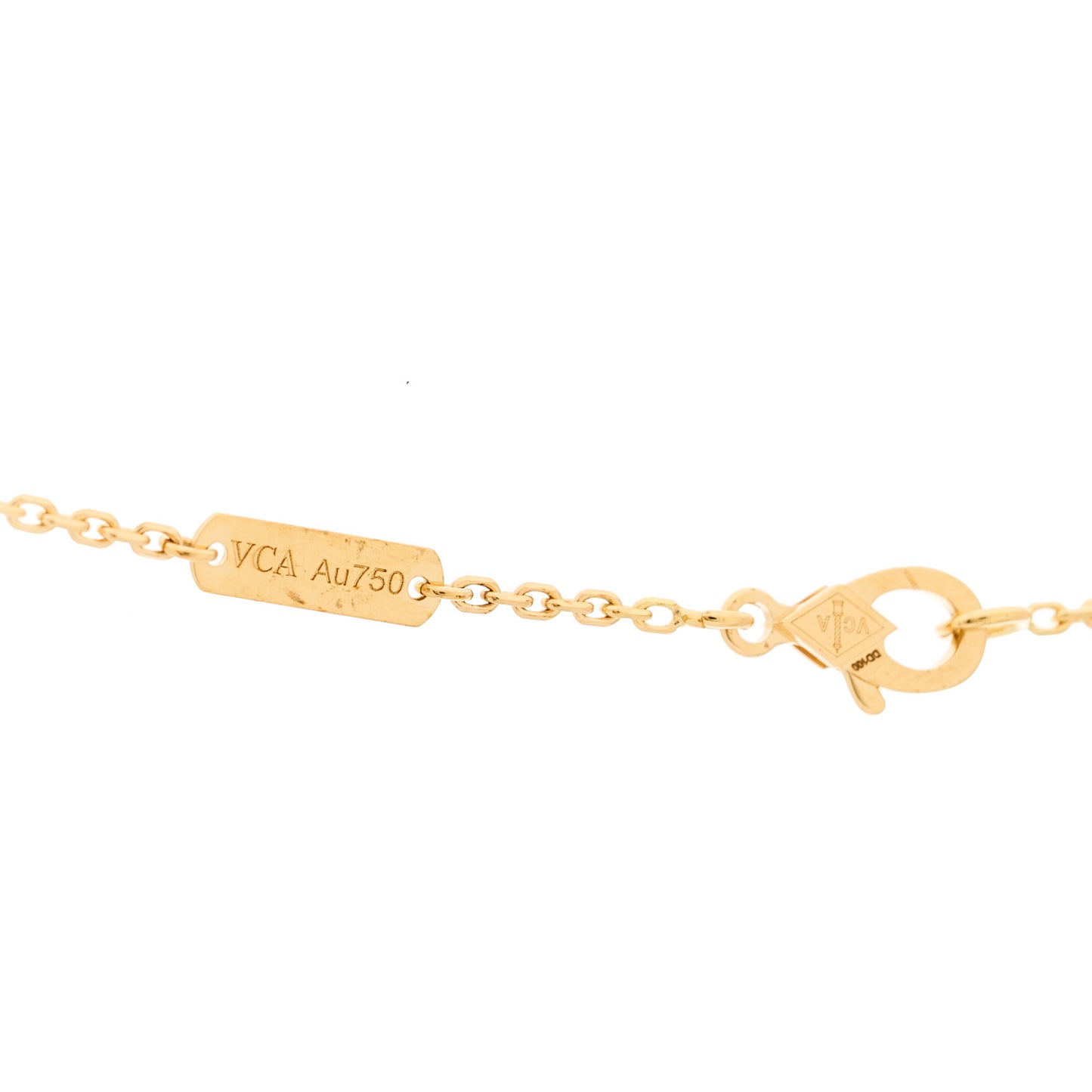 18K Yellow Gold Guilloche Vintage Alhambra Pendant Necklace