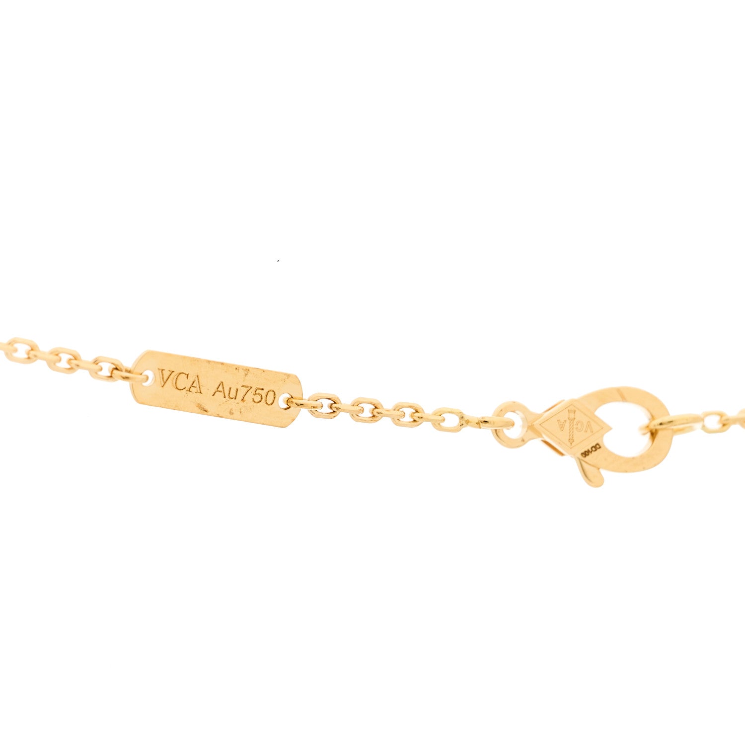Van Cleef & Arpels 18K Yellow Gold Guilloche Vintage Alhambra Pendant Necklace 5 of 6