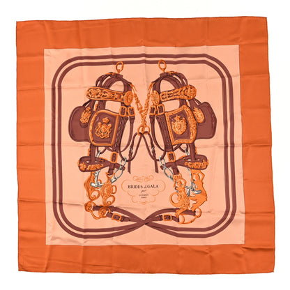 Hermes Silk Brides De Gala Scarf 90 Orange Brown 1 of 3