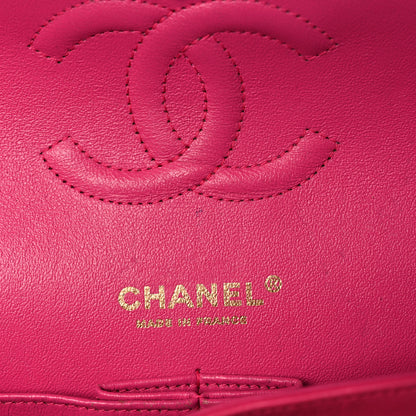 Chanel Lambskin Quilted Medium Double Flap Dark Pink 16 of 21