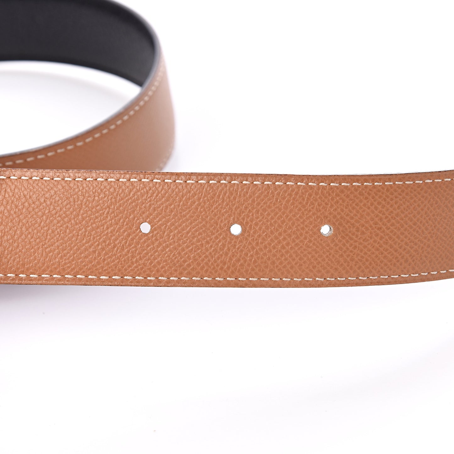 Togo Courchevel 32mm H Belt 80 Black Gold