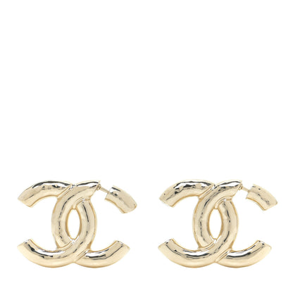 Chanel Metal Large CC Earrings Light Gold 1 of 5