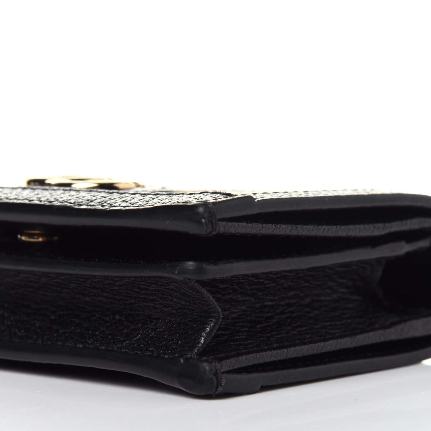 Calfskin Web Ophidia Card Case Black
