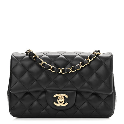 Chanel Lambskin Quilted Mini Rectangular Flap Black 1 of 13
