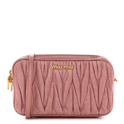 Miu Miu Vitello Lux Matelasse Double Zip Shoulder Bag Loto 1 of 10