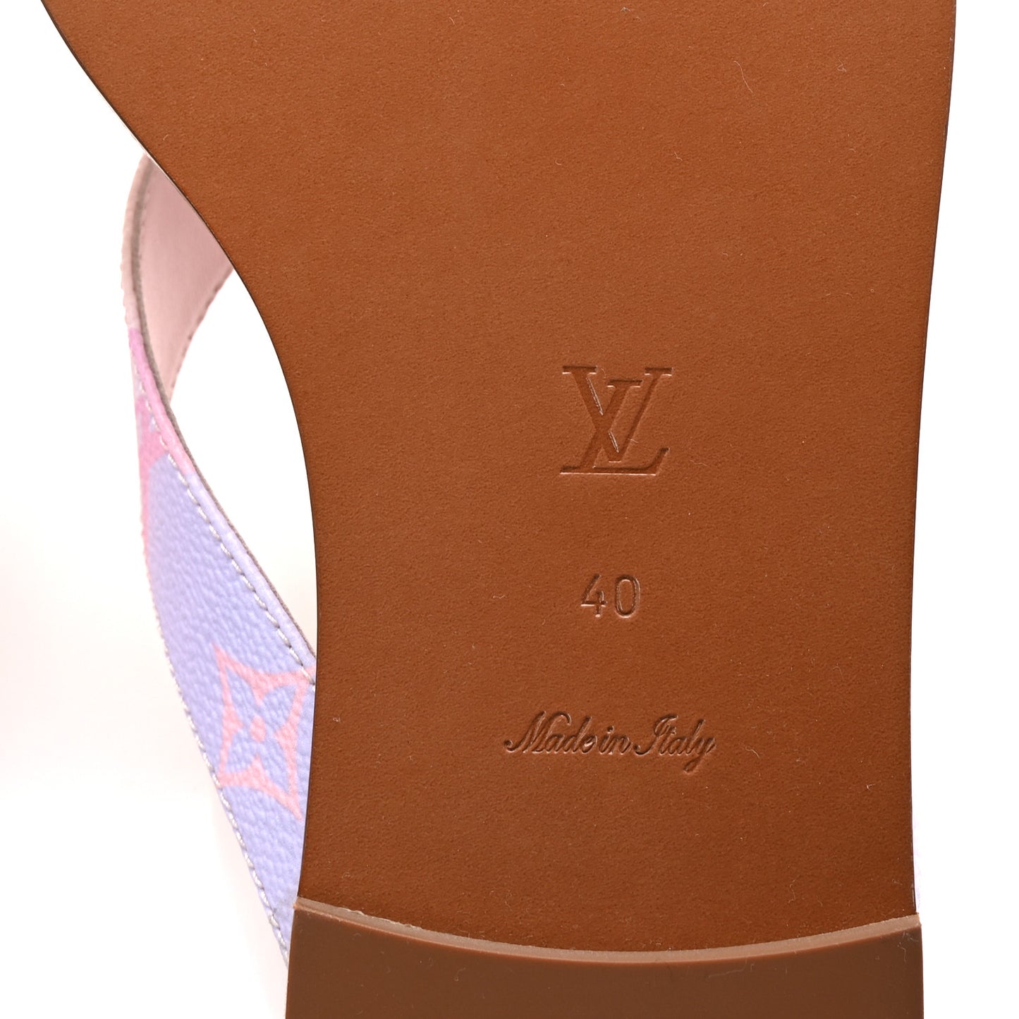Monogram Sunny Flat Thong Sandals 40 Rose Clair Pink