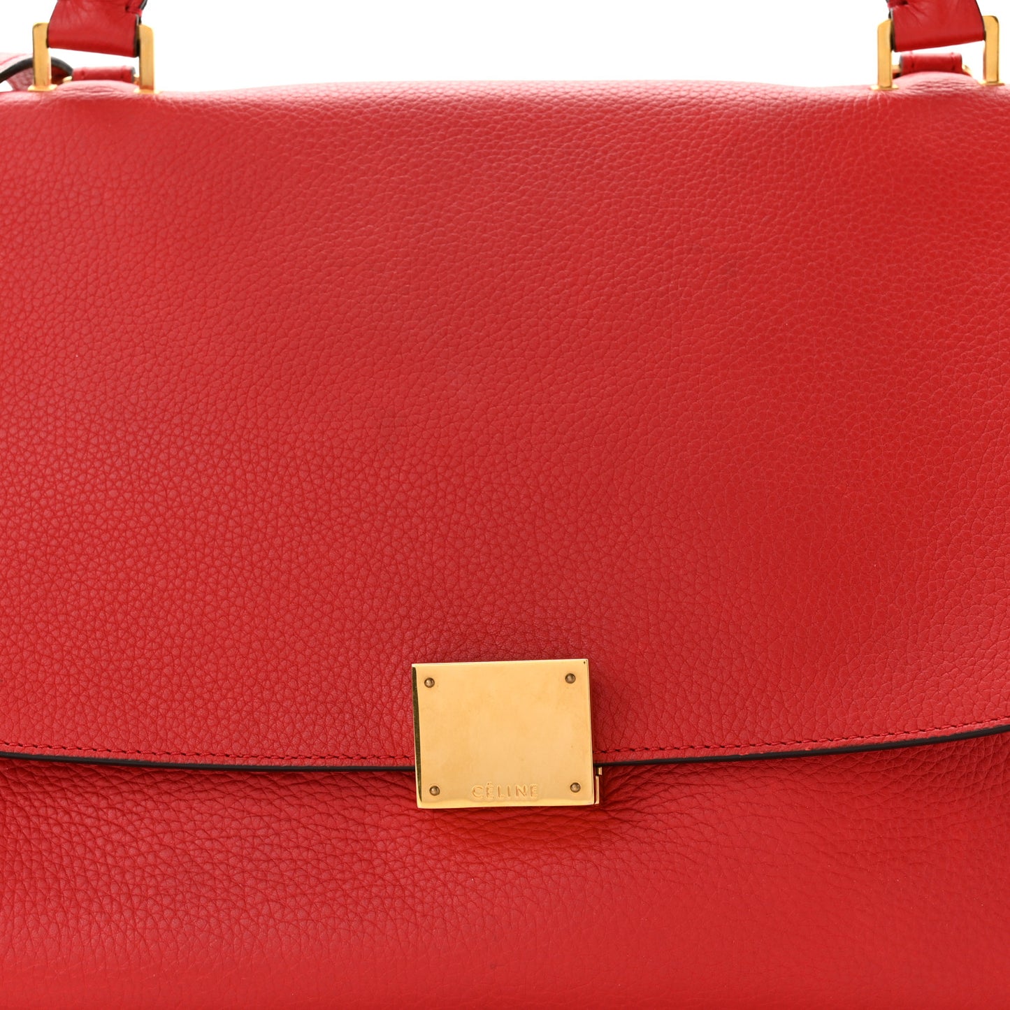 Drummed Calfskin Suede Medium Trapeze Coquelicot