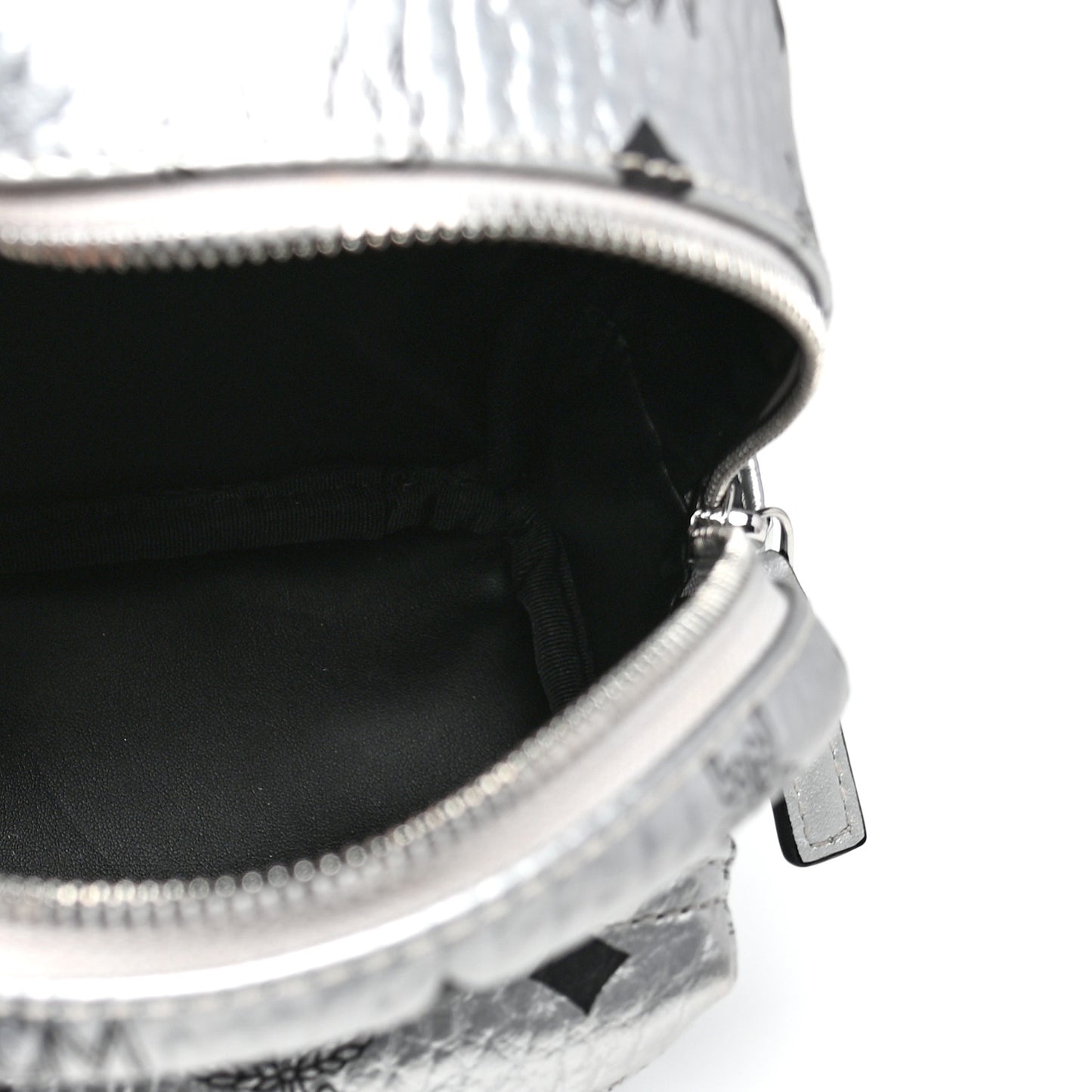 Metallic Visetos Studded X-Mini Bebe Boo Backpack Silver