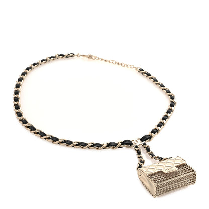 Chanel Lambskin Chain CC Flap Bag Belt 75 Black Gold 1 of 6