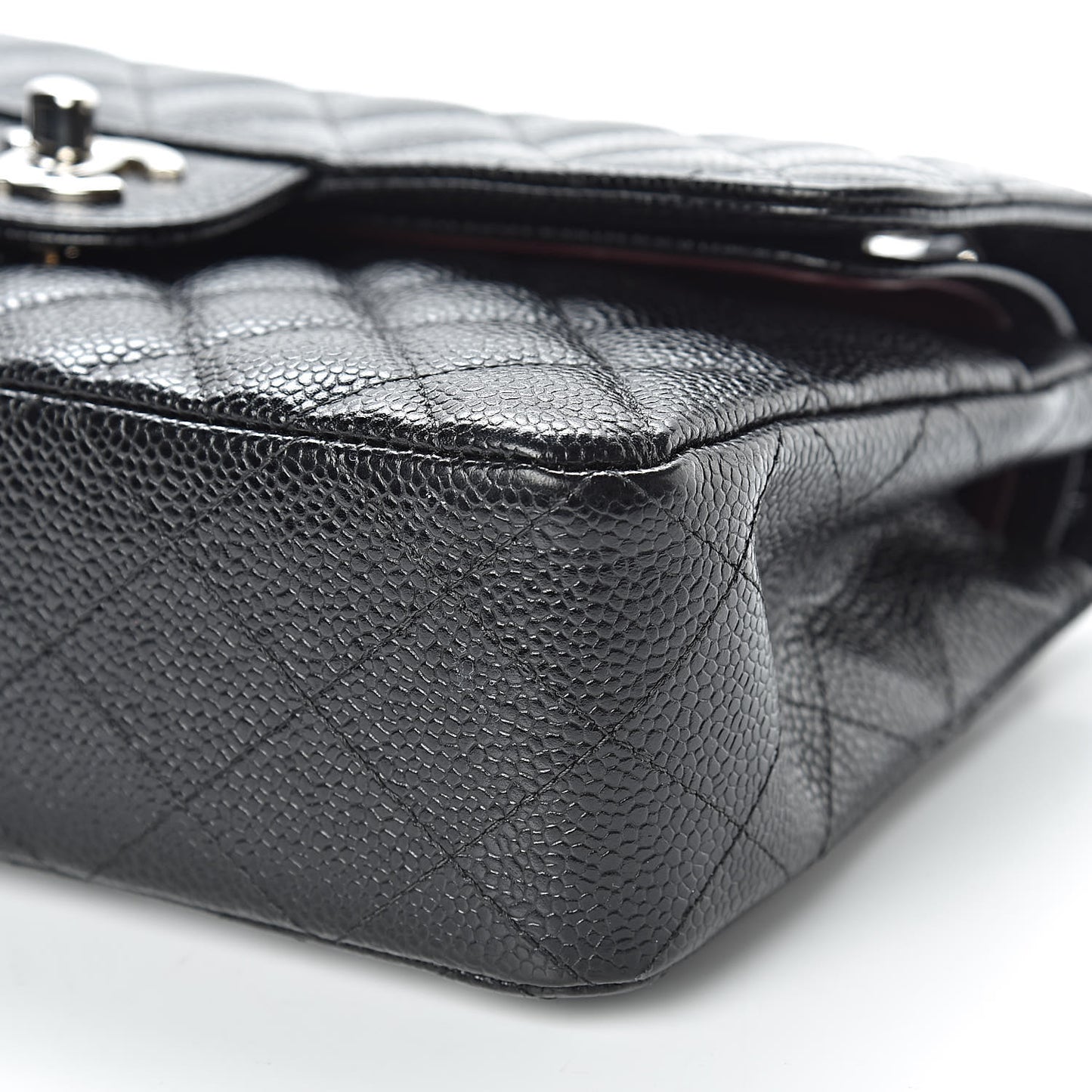 Caviar Quilted Small Double Flap Black