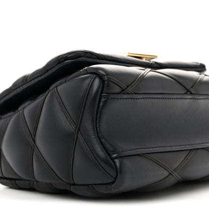 Louis Vuitton Lambskin Malletage Top Handle GO-14 MM Bleu Marine 9 of 12