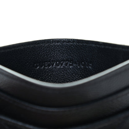 Saint Laurent Grain De Poudre Matelasse Chevron Monogram Credit Card Case Black 6 of 6