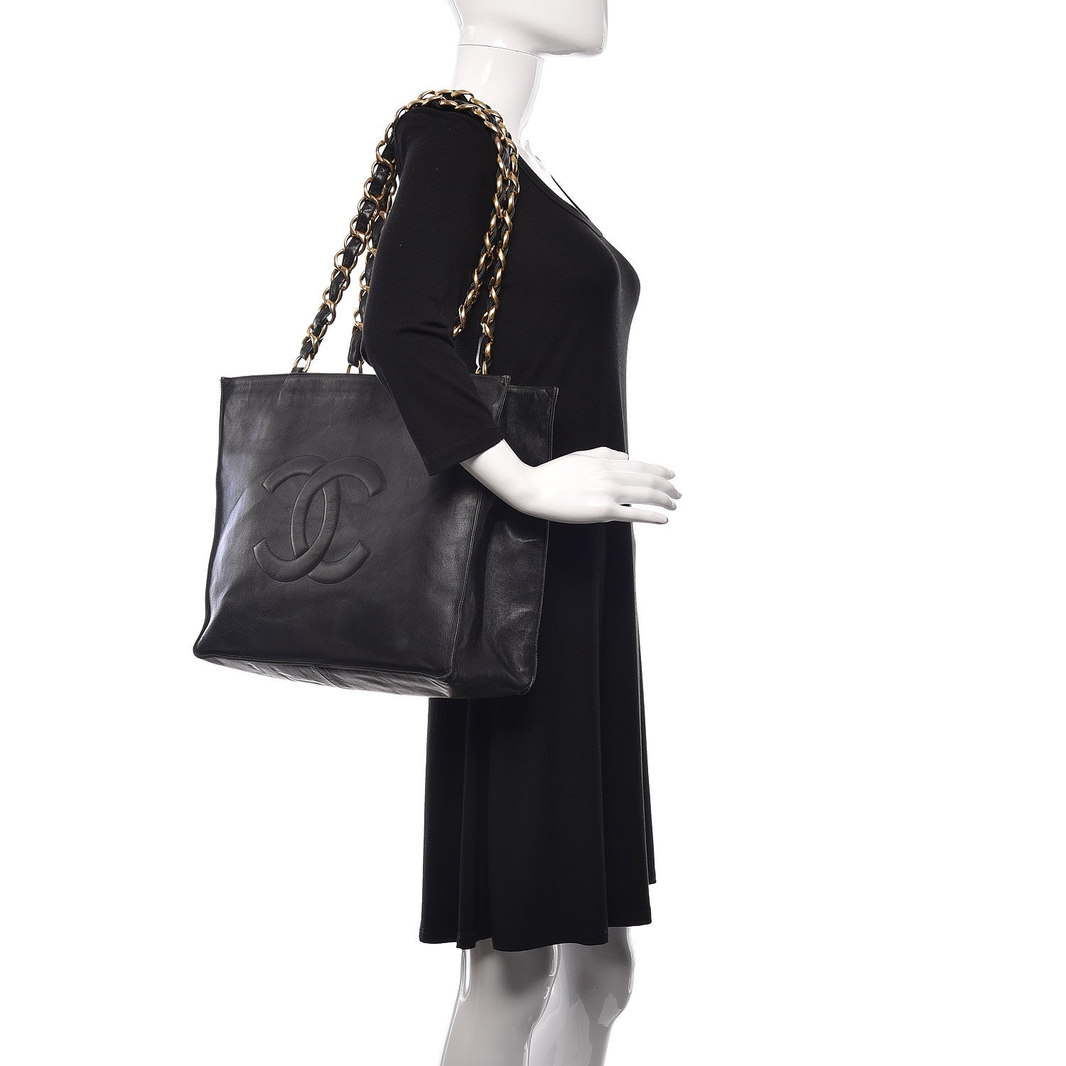 Chanel Lambskin CC Tote Black 2 of 24