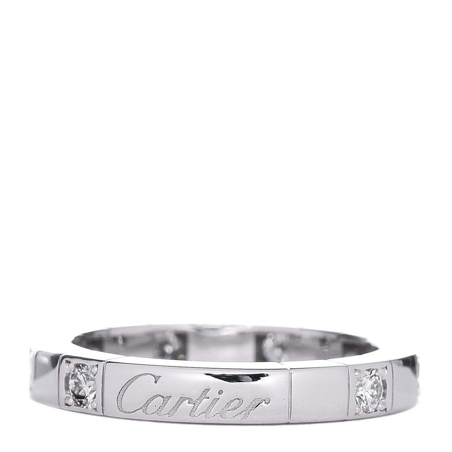 18K White Gold Diamond Half Lanieres Ring 48 4.5