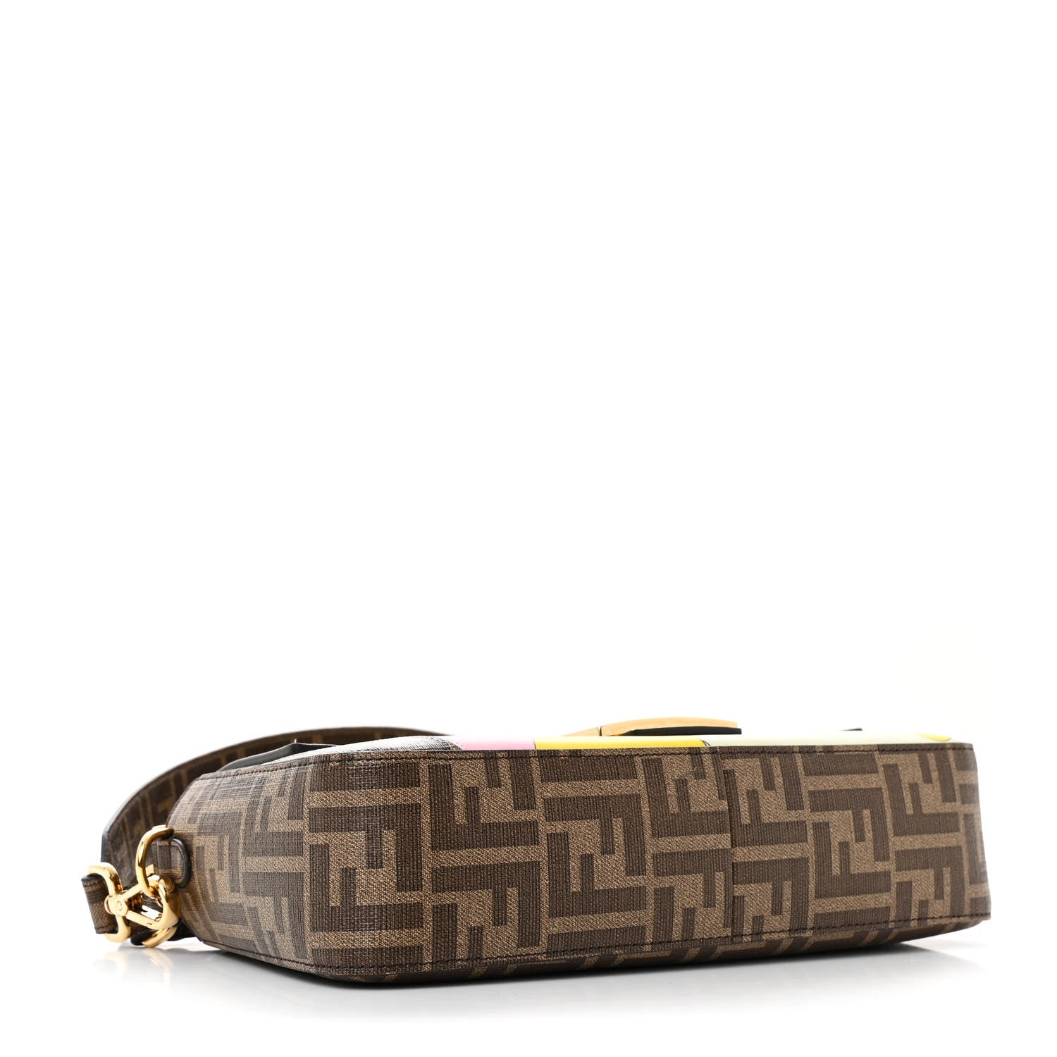 Fendi Glazed Fabric FF 1974 Hairdo Girls Inlay Baguette Mogano Panna Multicolor 4 of 15