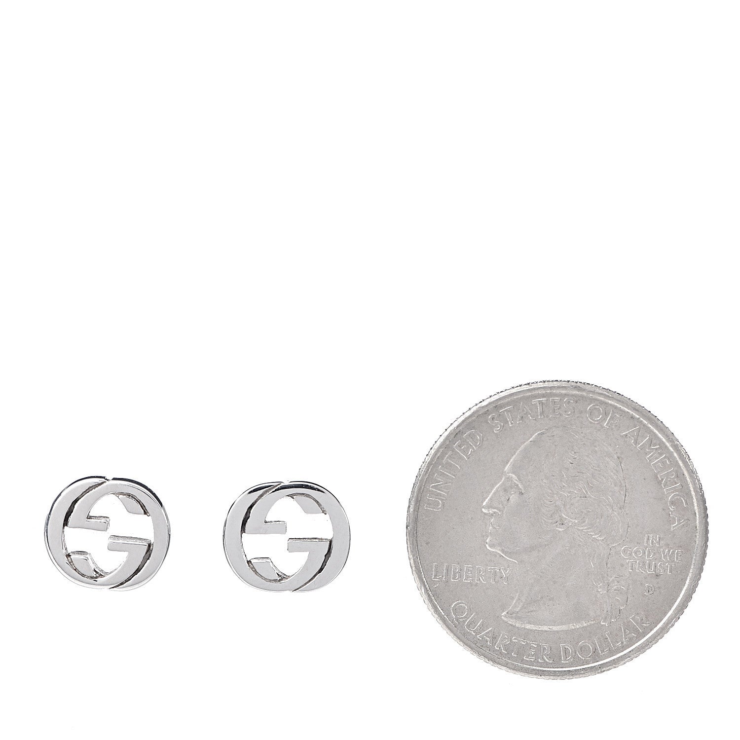 Gucci Sterling Silver Interlocking GG Stud Earrings 2 of 5