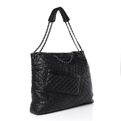 Chanel Aged Calfskin Karl's Cabas Tote Black 3 of 12