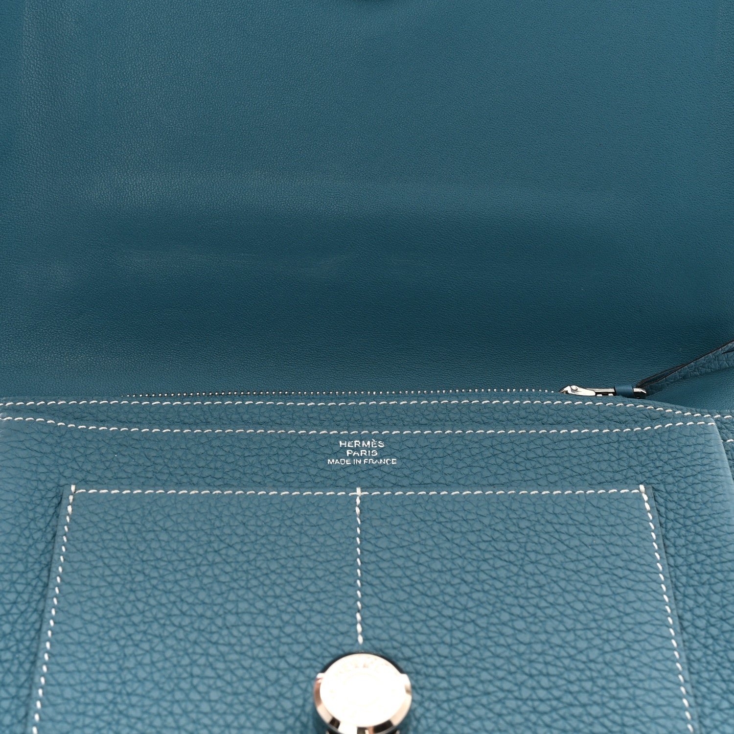 Hermes Togo Dogon Duo Wallet Bleu Jean 6 of 8