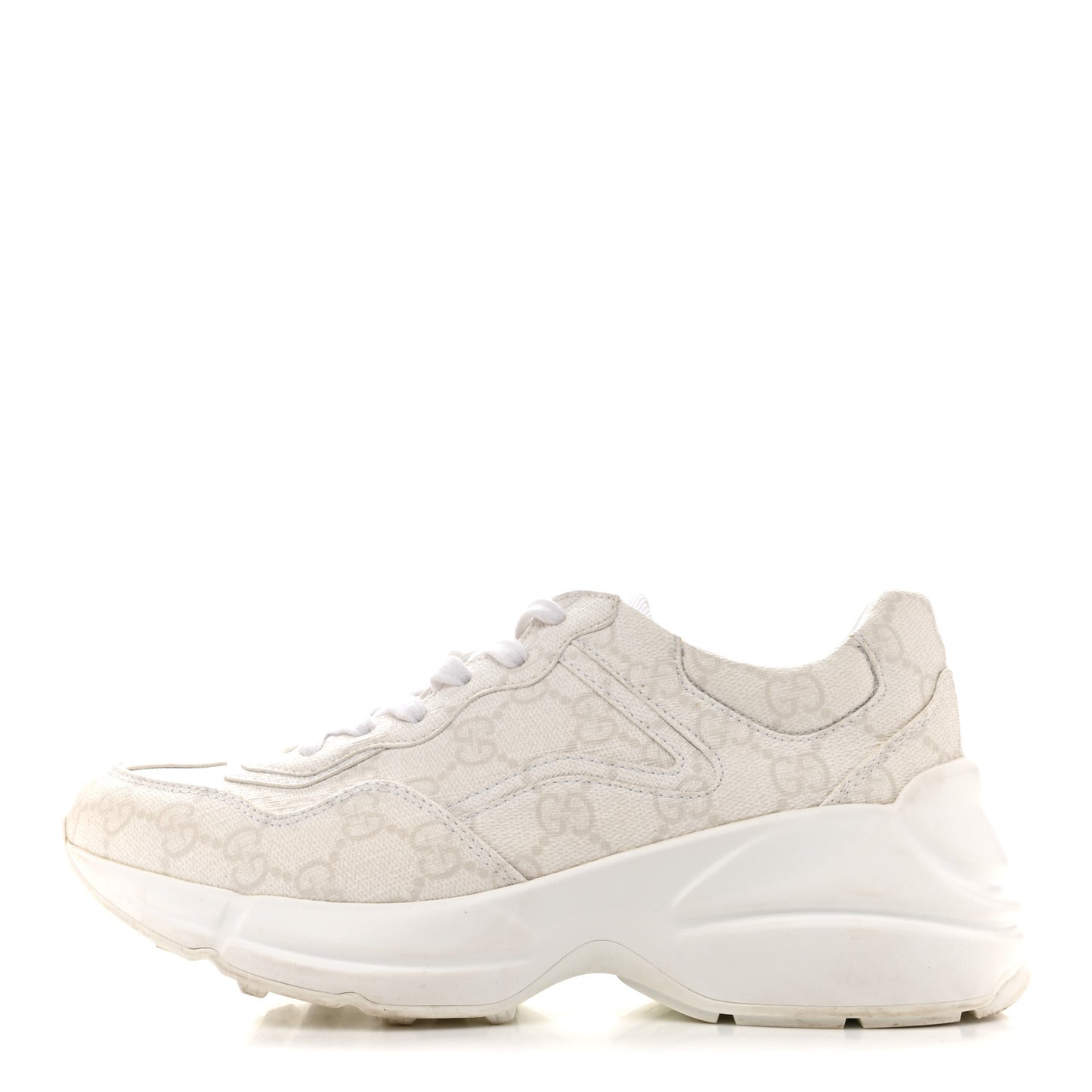 GG Supreme Monogram Womens Rhyton Sneakers 36.5 White