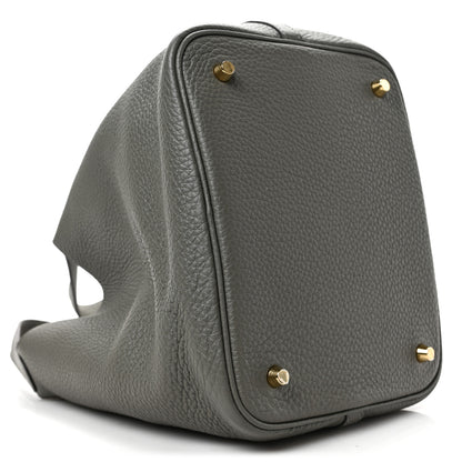 Hermes Taurillon Clemence Picotin Lock 22 MM Gris Meyer 7 of 9