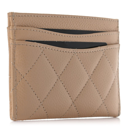 Chanel Caviar Quilted Card Holder Dark Beige 3 of 8