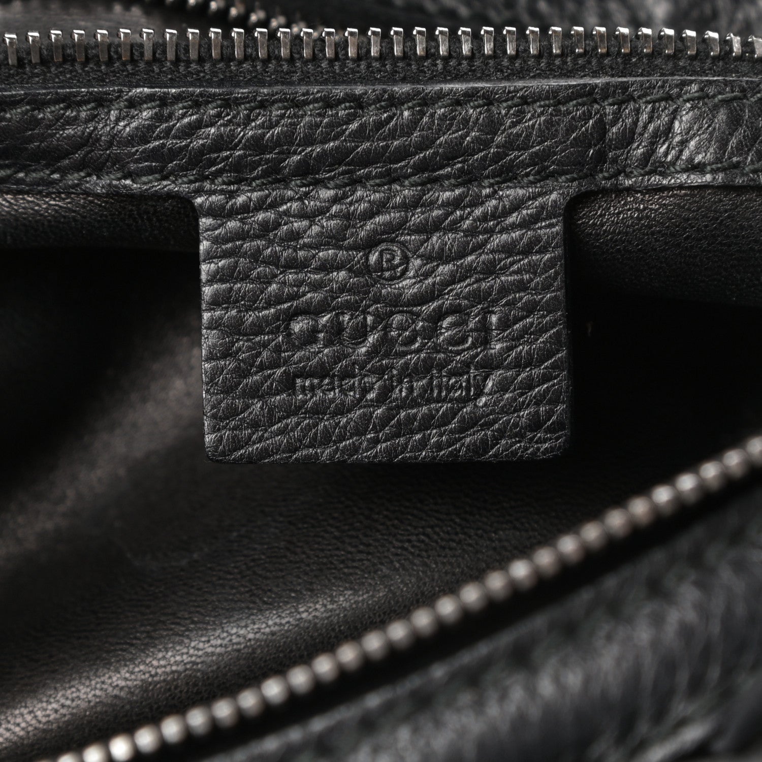 Gucci Pebbled Calfskin Medium Icon Bit Shoulder Bag Black 6 of 11