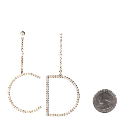 Christian Dior Pearl C D Drop Earrings 2 of 5