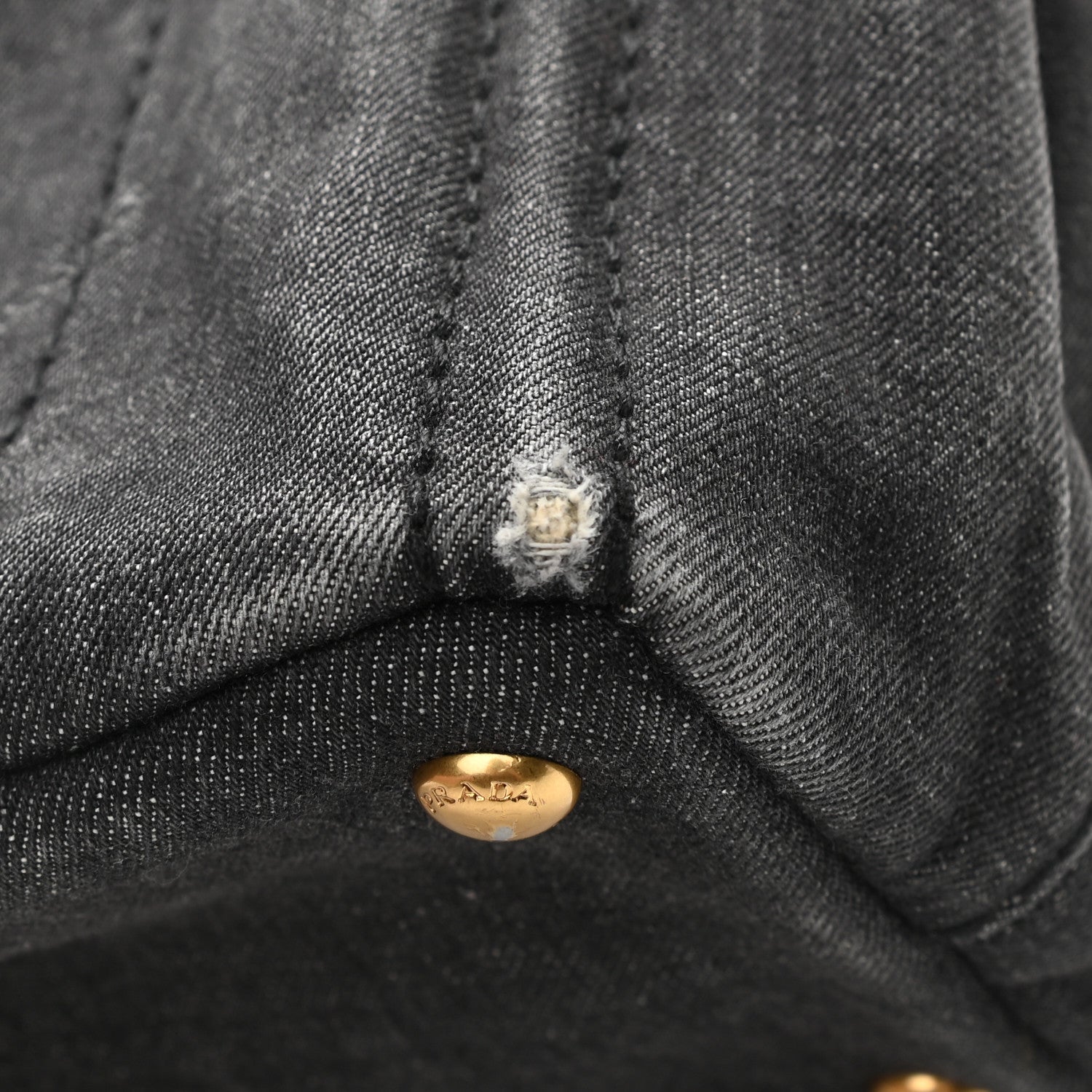 Prada Denim Logo Tote Black 11 of 12