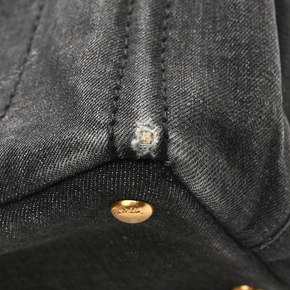 Prada Denim Logo Tote Black 11 of 12