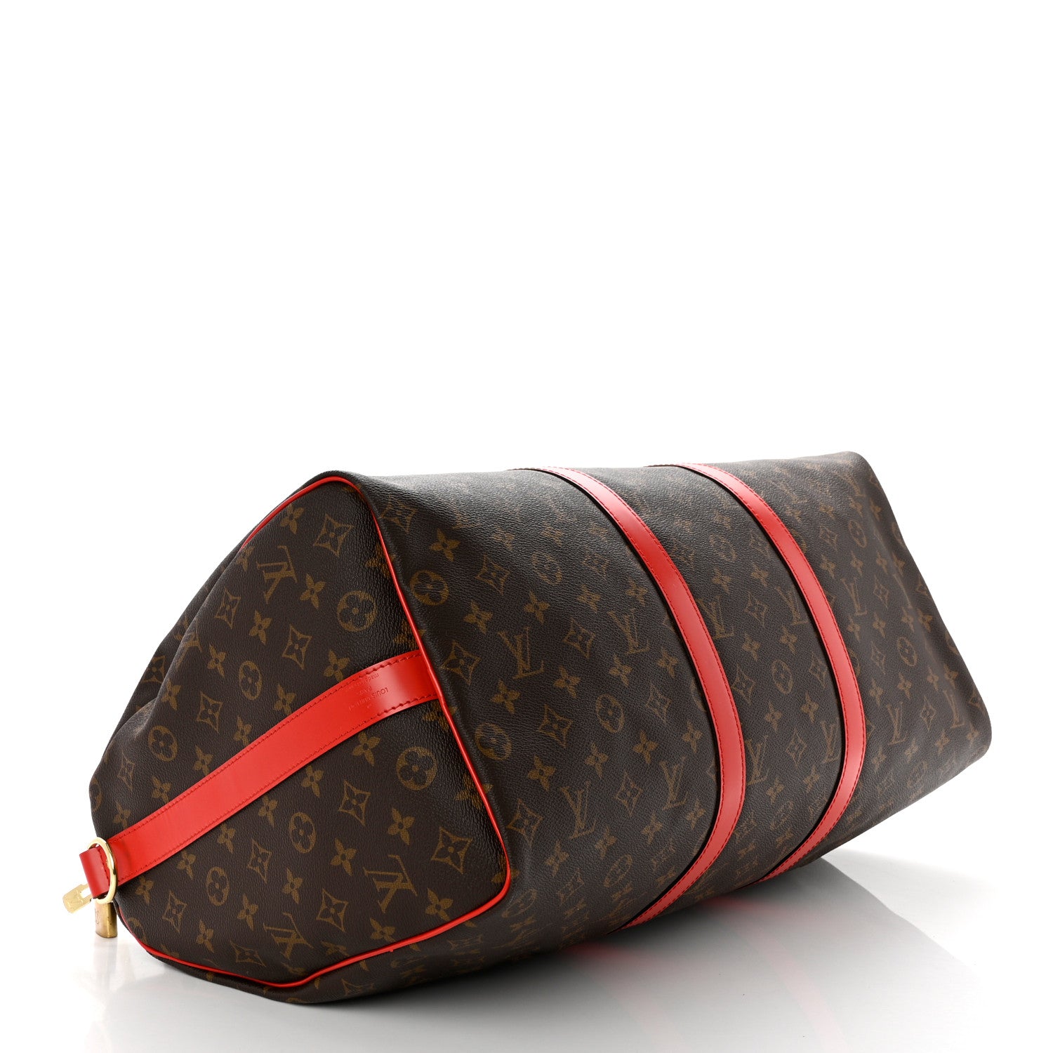 Louis Vuitton Calfskin Monogram Keepall Bandouliere 50 Coquelicot 4 of 9