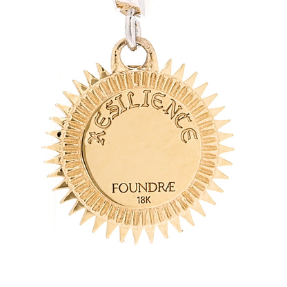 Foundrae 18K Yellow White Gold Diamond Resilience Blossoms Medallion Hoop Single Earring 4 of 4