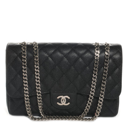 Chanel Caviar Quilted Jumbo Single Flap Bijoux Chain Black 1 of 8