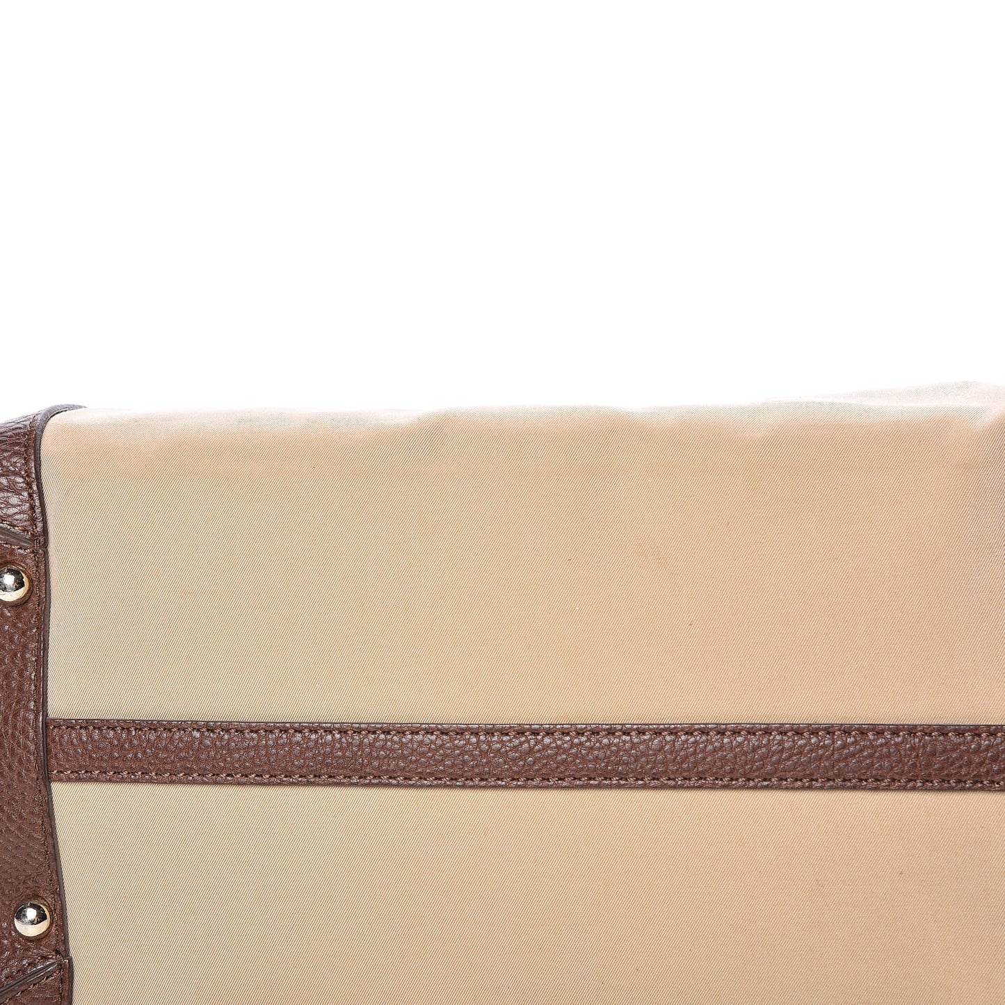 Canvas Calfskin Logo Tote Brown