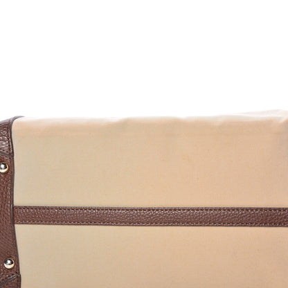 Burberry Canvas Calfskin Logo Tote Brown 14 of 15