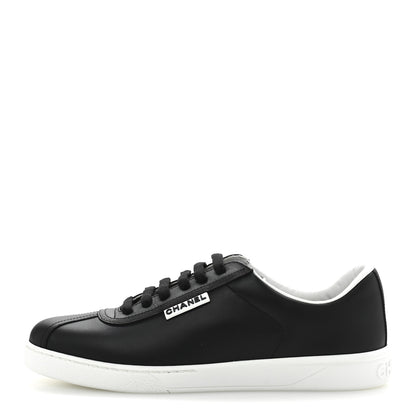 Chanel Calfskin CC Womens Sneakers 38.5 Black 1 of 9